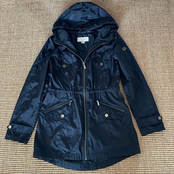 MICHAEL Michael Kors Jackets & Blazers - Michael Kors Black Rain Jacket Mid-length Small